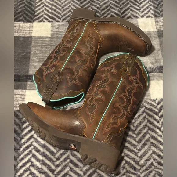 Justin Boots Brown and Teal Boots - Picture 5 of 11